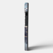 modern black and white marble monogram Case-Mate iPhone case (Achterkant / Links)