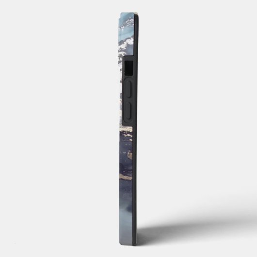 modern black and white marble monogram Case-Mate iPhone case (Achterkant / Links)