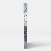 modern black and white marble monogram iPhone hoesje (Linkerkant)