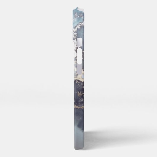 modern black and white marble monogram iPhone hoesje (Linkerkant)