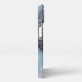 modern black and white marble monogram iPhone hoesje (Rechterkant)