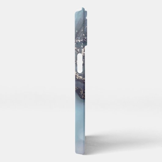 modern black and white marble monogram iPhone hoesje (Rechterkant)