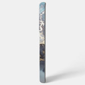 modern black and white marble monogram samsung galaxy hoesje (Achterkant horizontaal)