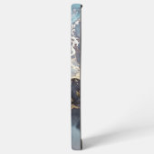 modern black and white marble monogram samsung galaxy hoesje (Linkerkant)