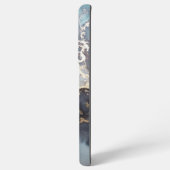 modern black and white marble monogram samsung galaxy hoesje (Linkerkant)