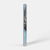 modern black and white marble monogram samsung galaxy hoesje (Rechterkant)