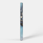 modern black and white marble monogram samsung galaxy hoesje (Rechterkant)