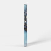 modern black and white marble monogram samsung galaxy hoesje (Rechterkant)