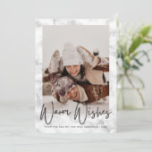 Modern Black and White Marble Mr. en Mrs. Feestdagenkaart (Staand voorkant)