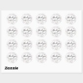 Modern Black and White Marble Wedding Ronde Sticker (Vel)