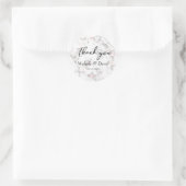Modern Black and White Marble Wedding Ronde Sticker (Tas)