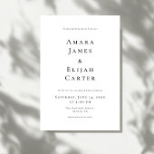 Modern Black and White Minimal Wedding Kaart