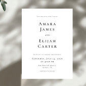 Modern Black and White Minimal Wedding Kaart