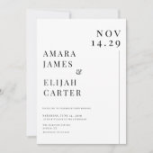 Modern Black and White Minimal Wedding Kaart (Voorkant)