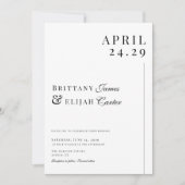 Modern Black and White Minimal Wedding Kaart (Voorkant)