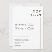 Modern Black and White Minimal Wedding Kaart (Voorkant)