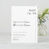 Modern Black and White Minimal Wedding Kaart (Staand voorkant)