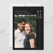 Modern Black and White Minimal Wedding Photo Save The Date (Achterkant)