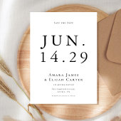 Modern Black and White Minimal Wedding Save The Date