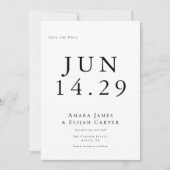 Modern Black and White Minimal Wedding Save The Date (Voorkant)