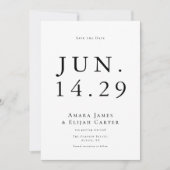 Modern Black and White Minimal Wedding Save The Date (Voorkant)