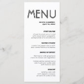 Modern Black and white minimalist class Wedding Menu (Voorkant)