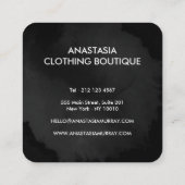 Modern Black and White Minimalist Luxury Boutique Vierkante Visitekaartje (Achterkant)