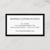 Modern Black and White Minimalist Luxury Boutique Visitekaartje (Achterkant)