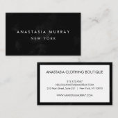 Modern Black and White Minimalist Luxury Boutique Visitekaartje (Voorkant / Achterkant)