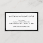 Modern Black and White Minimalist Luxury Boutique Visitekaartje (Achterkant)