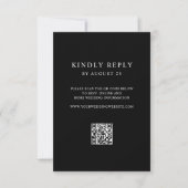 Modern Black and White Minimalist QR Code Wedding  RSVP Kaartje (Voorkant)