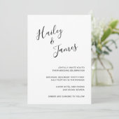 Modern Black and White Minimalist Simple Wedding Kaart (Staand voorkant)