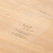 Modern Black and White Minimalist Wedding Acryl Uitnodigingen (Laagn)