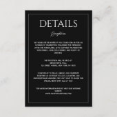 Modern black and white minimalist wedding details informatiekaartje (Voorkant)