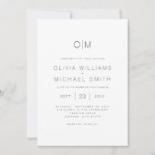 Modern Black and White Minimalist Wedding Kaart (Voorkant)