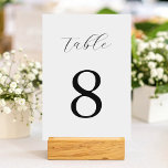 Modern Black and White Minimalist Wedding  Kaart<br><div class="desc">Create your own personalized wedding table number featuring modern minimalist typography in black and white color.</div>