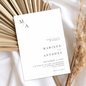 Modern Black and White Minimalist Wedding Kaart