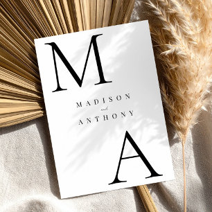 Modern Black and White Minimalist Wedding Kaart