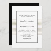 Modern Black and White Minimalist Wedding Kaart (Voorkant / Achterkant)