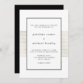 Modern Black and White Minimalist Wedding Kaart