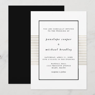 Modern Black and White Minimalist Wedding Kaart