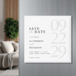 Modern Black and White Minimalist Wedding Magneet<br><div class="desc">Easily personalize your wedding save the date cards with this editable template. Features minimal elegant typography design in black and white color.</div>