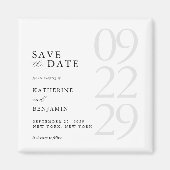 Modern Black and White Minimalist Wedding Magneet (Voorkant)