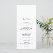 Modern Black and White Minimalist Wedding Menu (Staand voorkant)