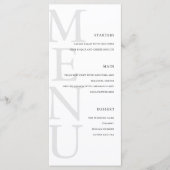 Modern Black and White Minimalist Wedding Menu (Voorkant)