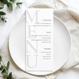 Modern Black and White Minimalist Wedding Menu