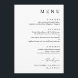 Modern Black and White Minimalist Wedding Menu<br><div class="desc">Introductie van ons moderne minimalistische huwelijksmenu - een slanke en verfijnde toevoeging aan uw viering. Dit menu straalt eigentijdse elegantie uit met zijn strakke lijnen en tijdloos zwart-wit design. Het menu is gemaakt met een minimalistische gevoeligheid en getuigt van de schoonheid van eenvoud. De strakke zwarte typografie tegen de heldere...</div>