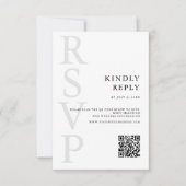 Modern Black and White Minimalist Wedding RSVP Kaartje (Voorkant)