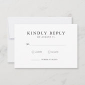 Modern Black and White Minimalist Wedding RSVP Kaartje (Voorkant)