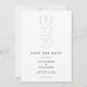Modern Black and White Minimalist Wedding Save The Date (Voorkant)